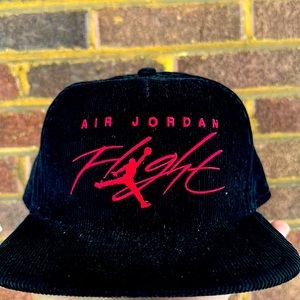 Black Corduroy Air Jordan Flight Strapback hat
